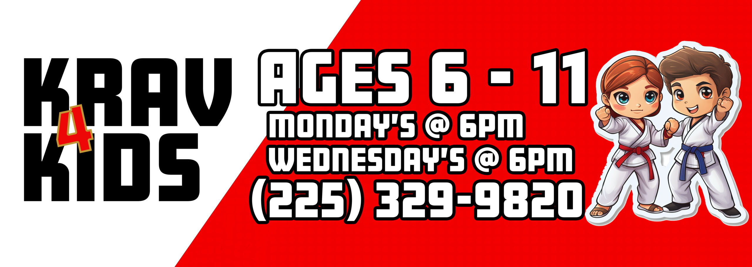 baton rouge krav maga for kids every monday and wednesday at 6 pm CST